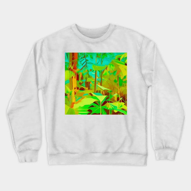 Tropical Forest Abstract Crewneck Sweatshirt by DANAROPER